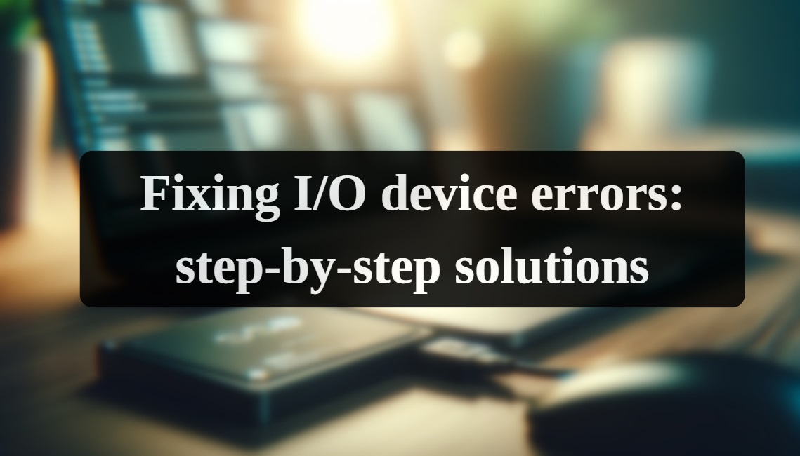 Fixing I/O device errors: step-by-step solutions - Dataleach